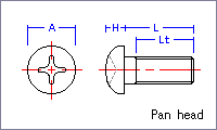 Pan head screw [Metric] Drawing