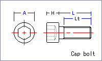 Cap bolt [metric] Drawing