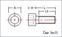 Hexagon Socket screw (Cap bolt) [metric] Drawing