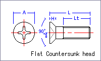 Flat Countersunk head screw [metric] Drawing